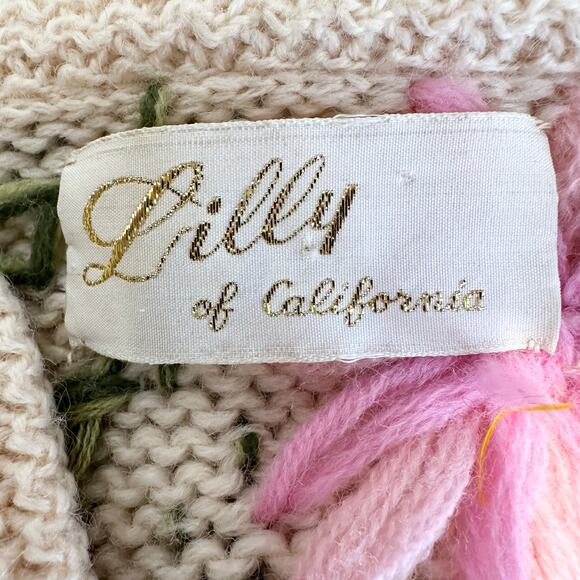 Vintage Lilly‎ of California Granny Square Midi Cardigan Retro | Pastel | SZ M/L - Picture 13 of 13